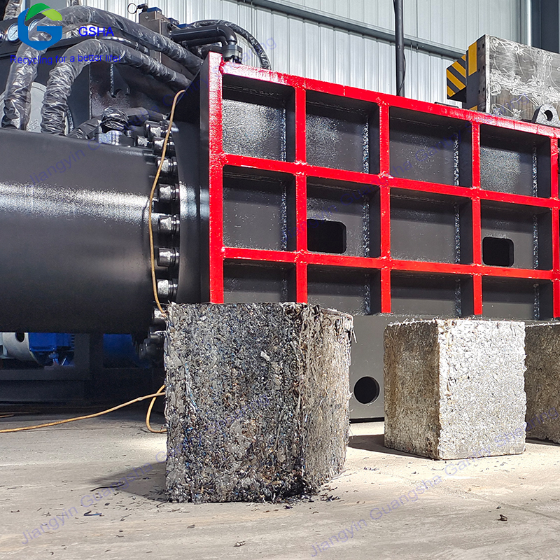 Customized Y81-630 scrap metal baler for iron steel chips on customer site